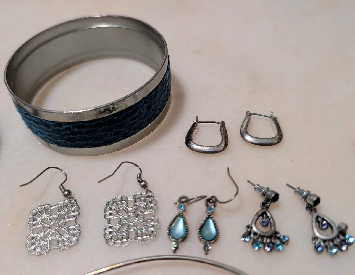 Vintage Silver Tone Jewerly Bundle: Mermaid Style