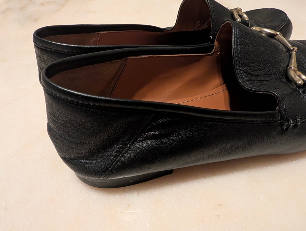 Coach FG3110 Black Leather Horsebit Loafers Women's US 6.5B Slip On Flats