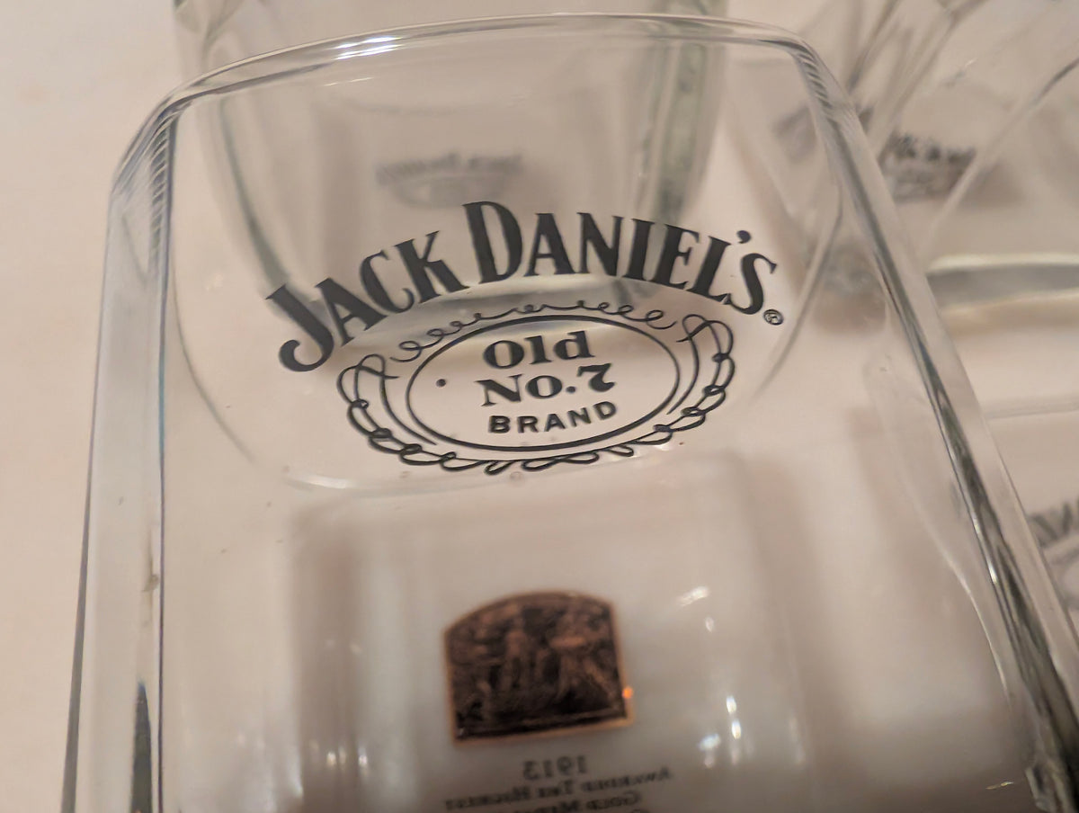 Jack Daniel's Old No. 7 Square Whiskey Rocks Glasses Set of 4, 1913
