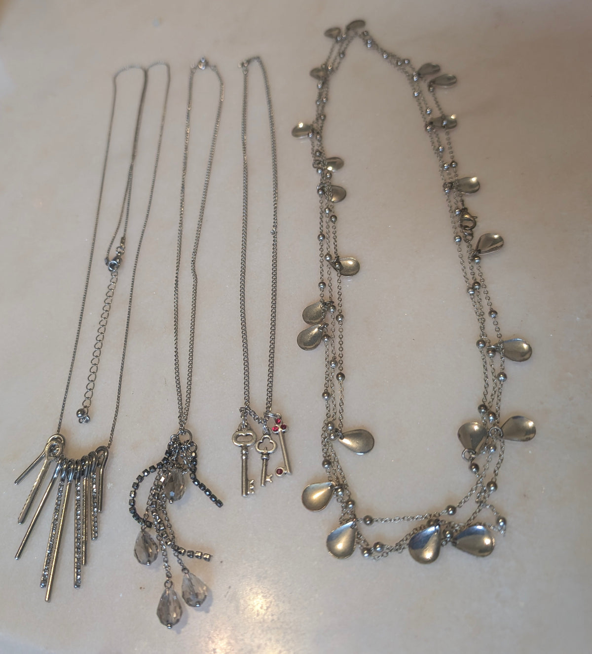 Vintage Silver Tone Necklace Bundle