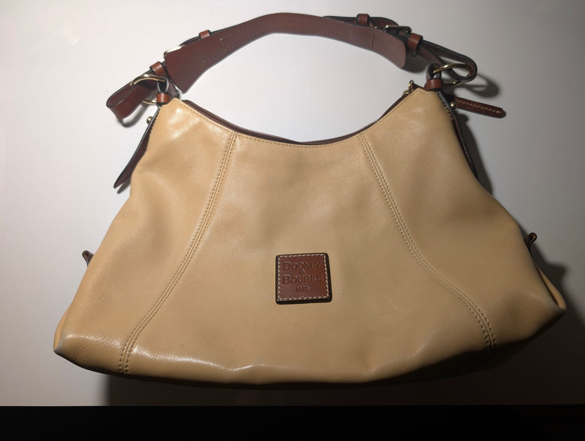 Dooney & Bourke Beige Leather Boho Bag
