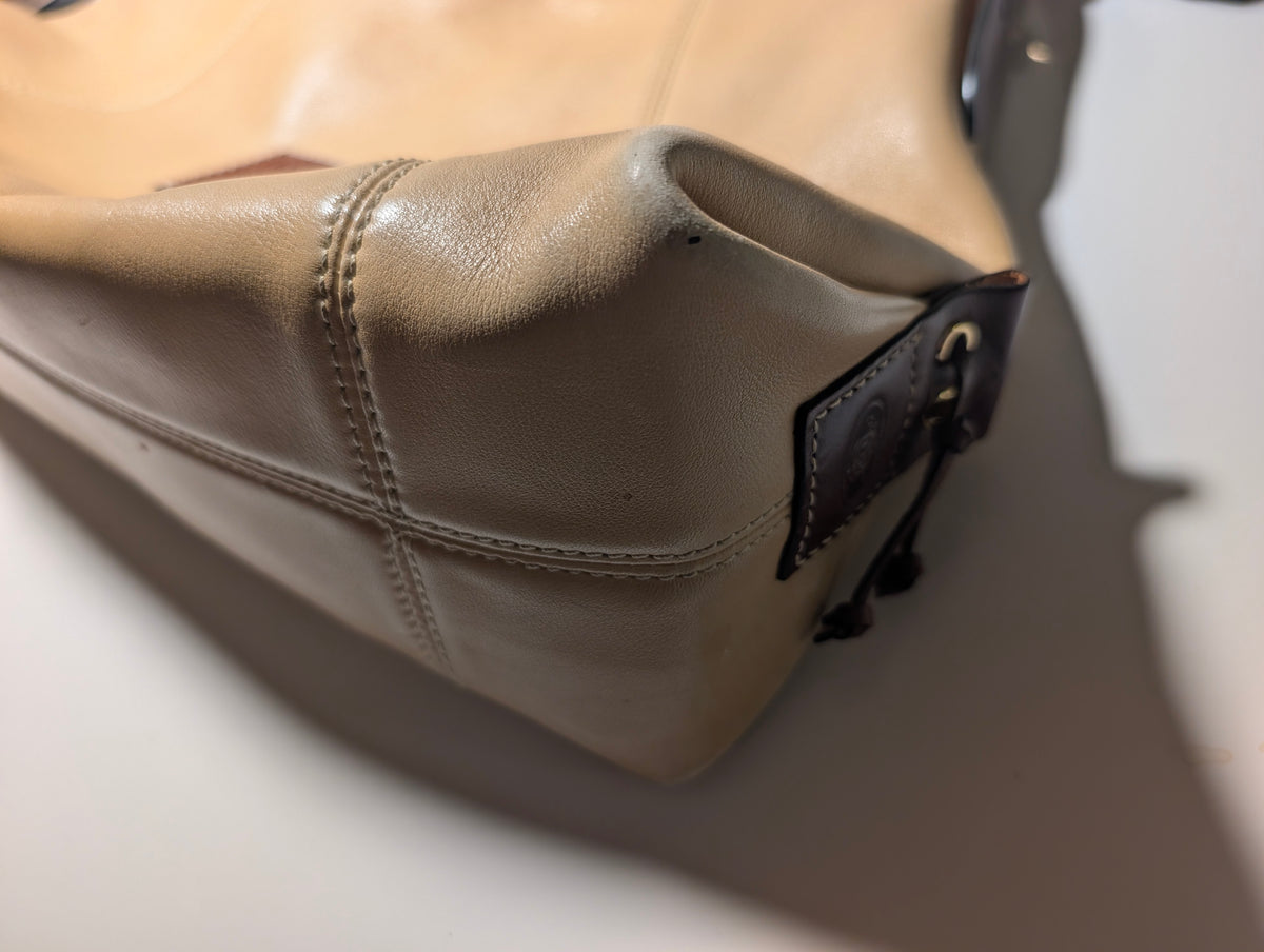 Dooney & Bourke Beige Leather Boho Bag