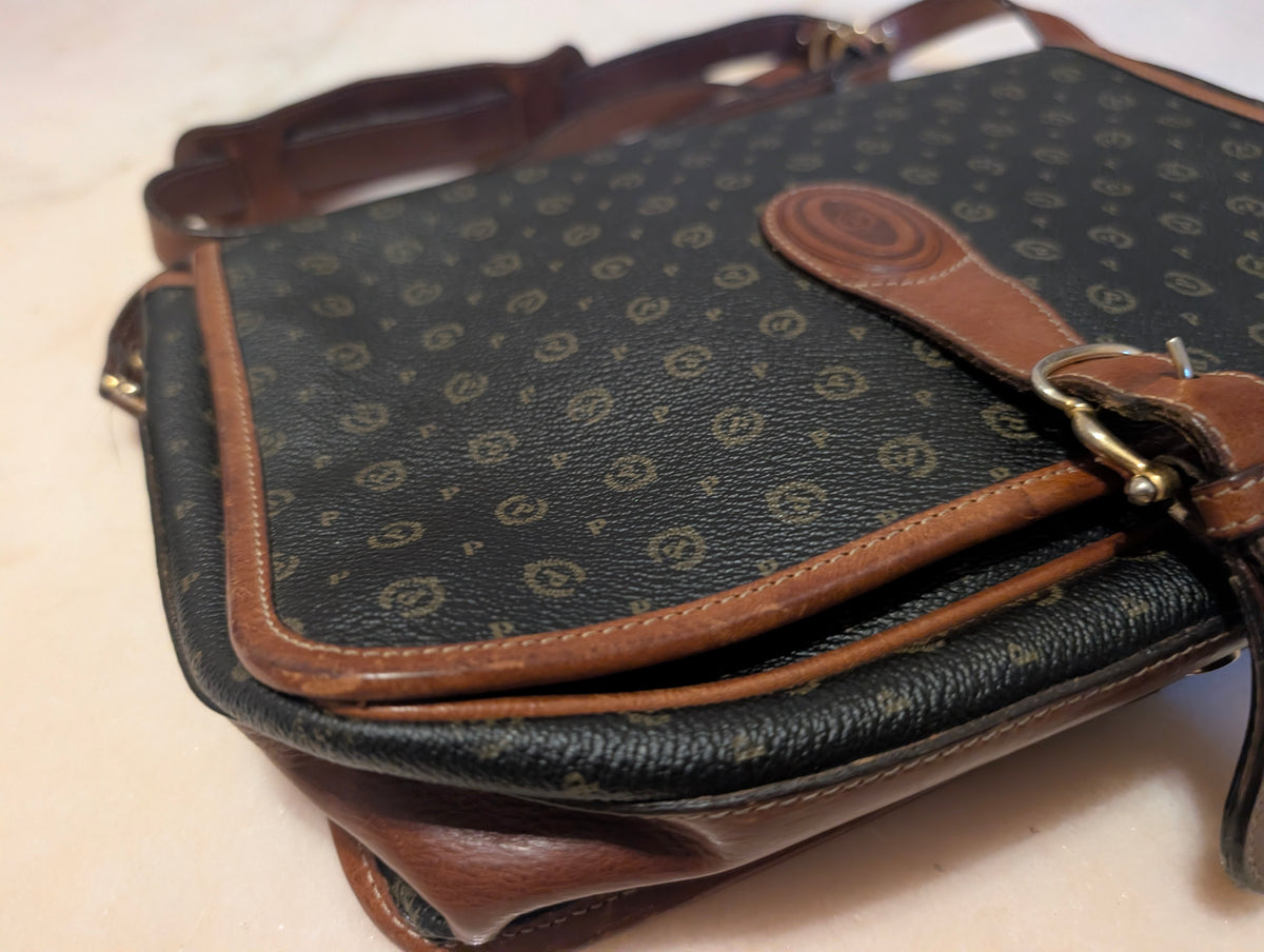 Pollini Heritage Messenger Bag Made in Italy, Monogram Crossbody