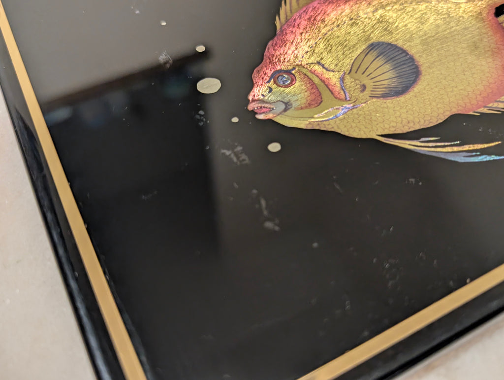 Vintage Kafka Industries #4417 Tropical Angelfish 3D Foil Wall Art Framed Made in USA