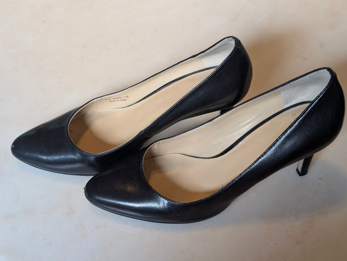 Cole Haan Grand.OS Black Leather Pointed Toe Pumps Heels Women's 7.5B Classic Ca