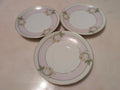 Antique Royal Rudolstadt Prussia Hand Painted Floral Saucers Set of 3 Pink Rose Gold Trim