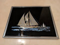 1985 Kafka Industries 4119 Sailing Yacht 3D Foil Screen Etching Framed