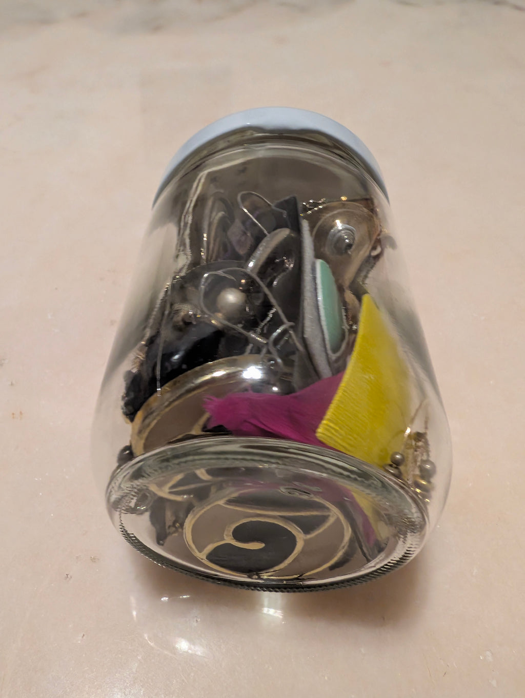 Mystery Jewelry Jar Craft Repair Wear Resale Mixed Costume Jewelry Lot Glass Jar