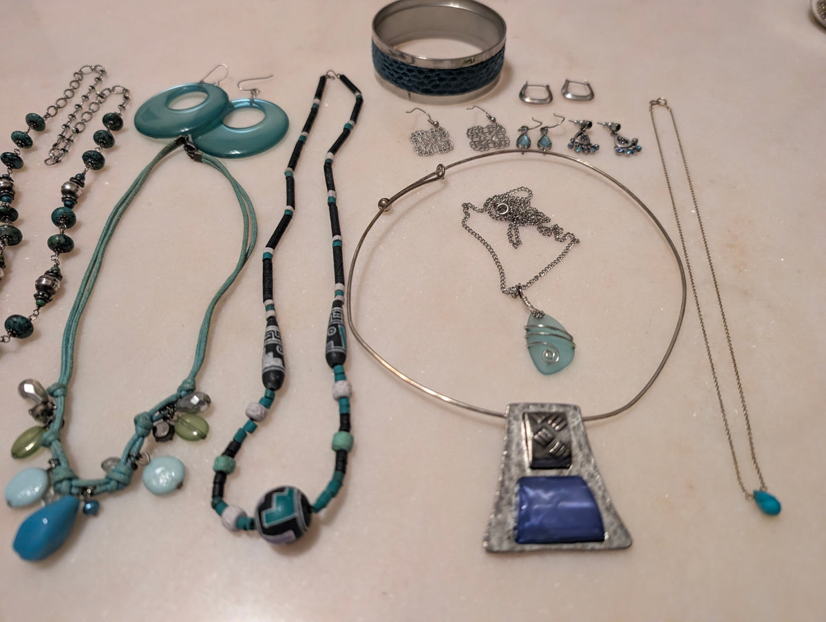 Vintage Silver Tone Jewerly Bundle: Mermaid Style