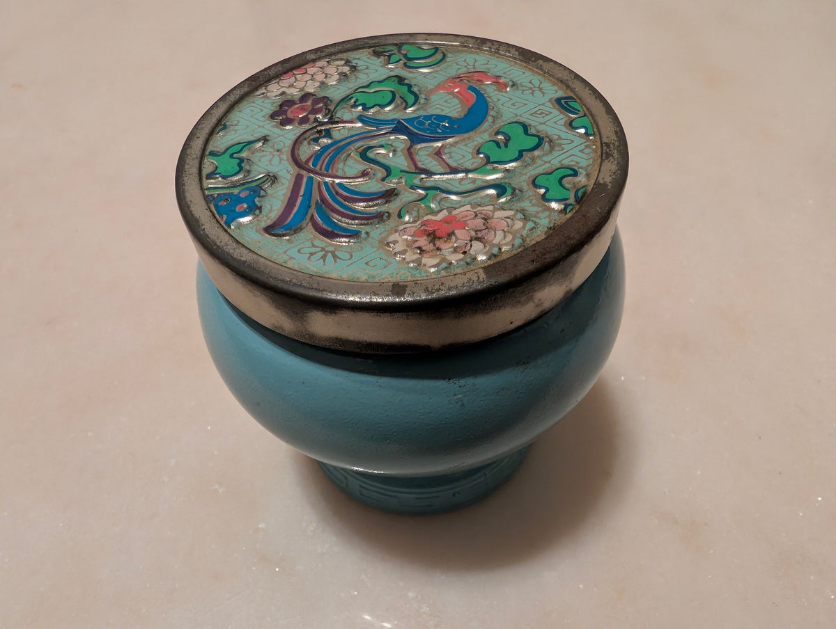 Vintage Avon Bird of Paradise Cloisonné Peacock Trinket Box