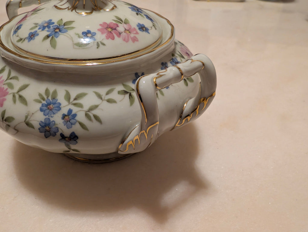 Vintage Krautheim Franconia Selb Bavaria Germany US Zone Porcelain Sugar Bowl