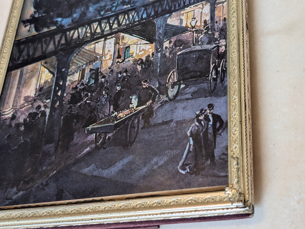 Hidden Picture Frame Sliding Panel Train Print Kodak George Eastman Novelty Frame