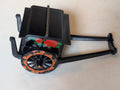 Vintage Japanese Lacquer Miniature Rickshaw Jewelry Trinket Box Black Floral