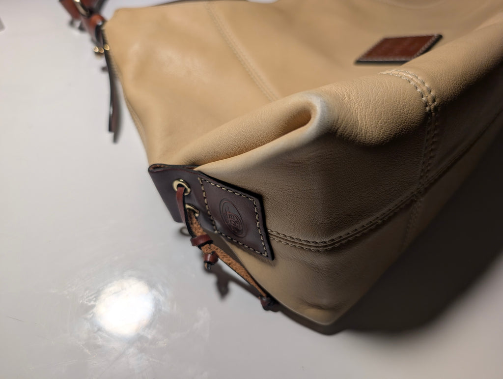 Dooney & Bourke Beige Leather Boho Bag