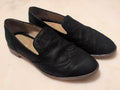 Franco Sarto Black Leather Smoking Loafers Wingtip Flats (size 7M)
