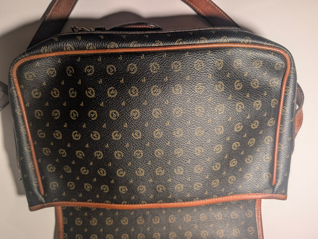 Pollini Heritage Messenger Bag Made in Italy, Monogram Crossbody