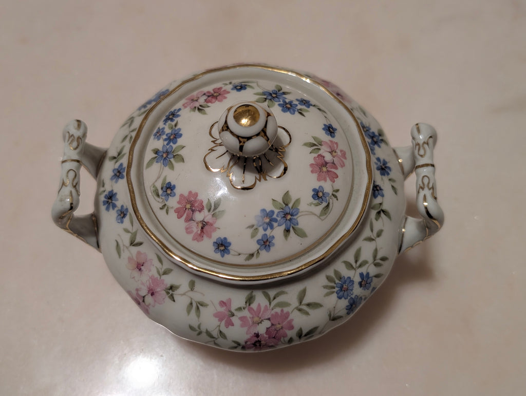 Vintage Krautheim Franconia Selb Bavaria Germany US Zone Porcelain Sugar Bowl