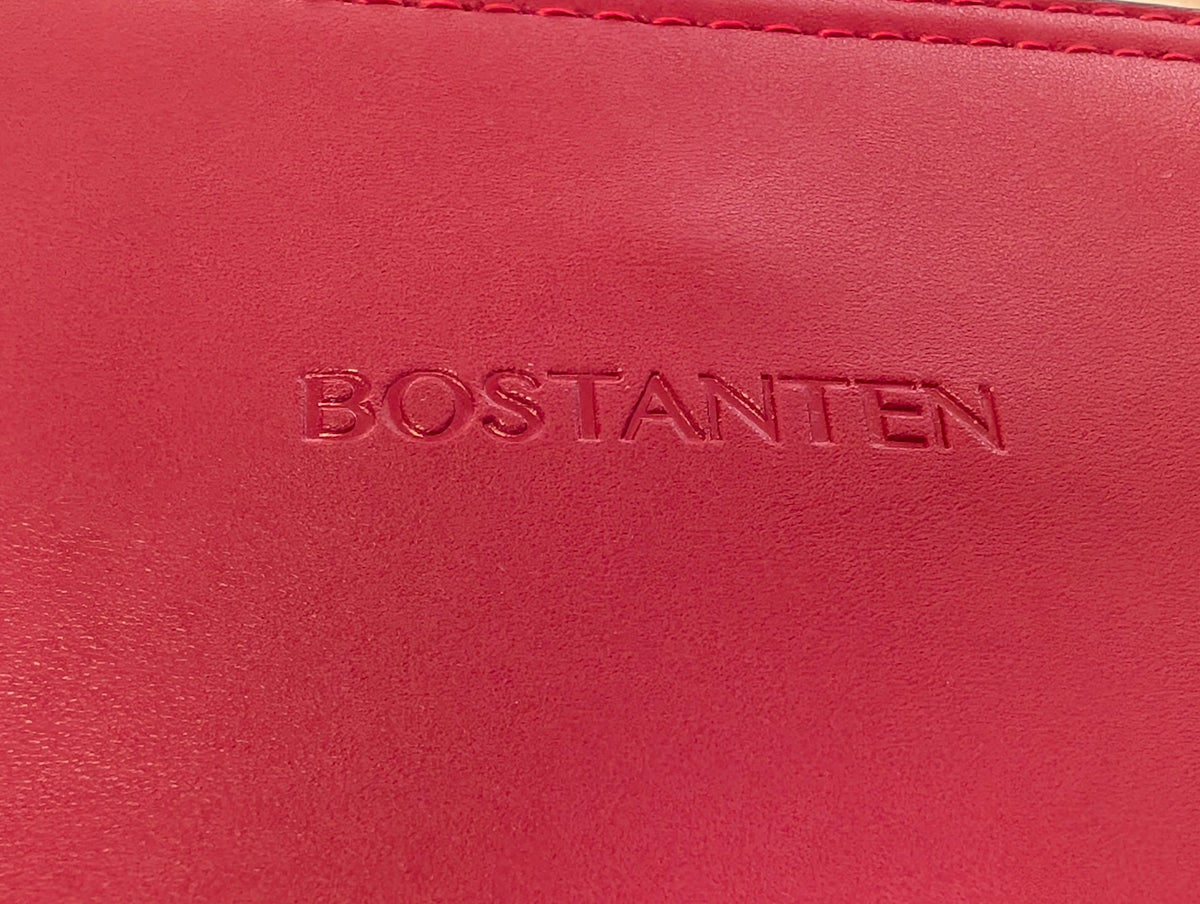 BOSTANTEN Leather Red Tote Shoulder Bag Colorful Woven Strap