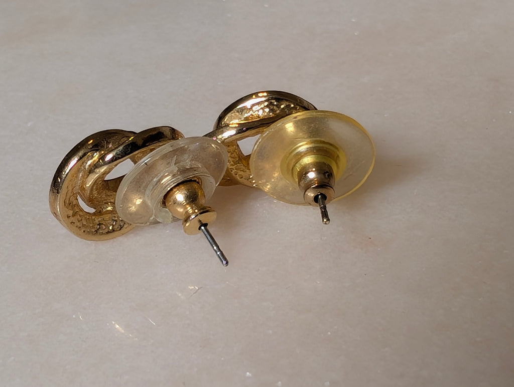Vintage Gold Tone & Faux Pearl Earrings