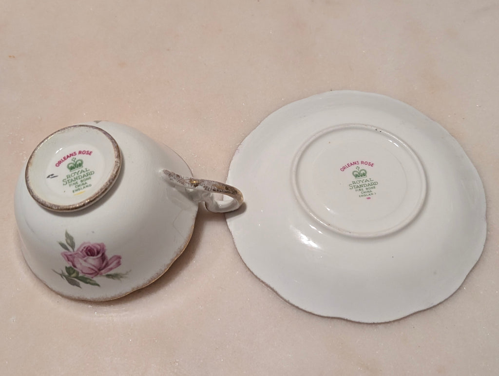 Vintage Royal Standard Orleans Rose Fine Bone China Teacup & Saucer England
