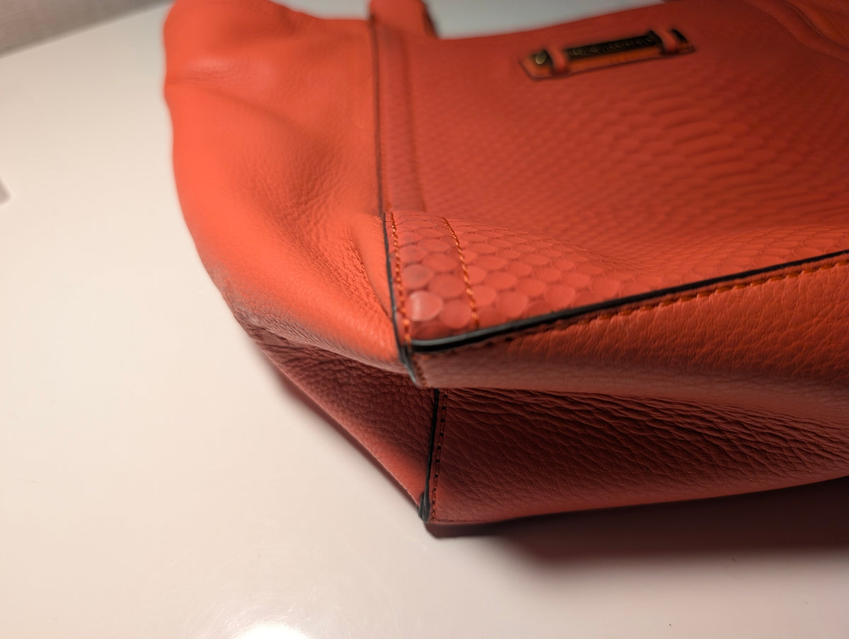 Vince Camuto Coral Orange Leather Tote Bag