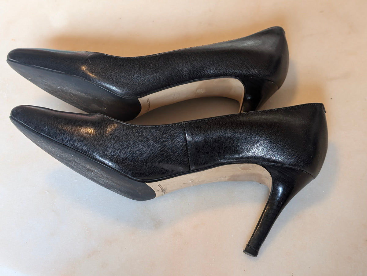 Cole Haan Grand.OS Black Leather Pointed Toe Pumps Heels Women's 7.5B Classic Ca