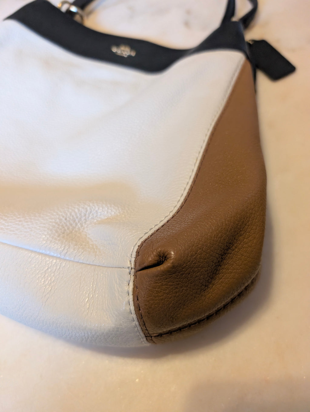 Coach,  Lexy: Colorblock Pebbled Leather Shoulder Bag / Hobo (Style F31992)