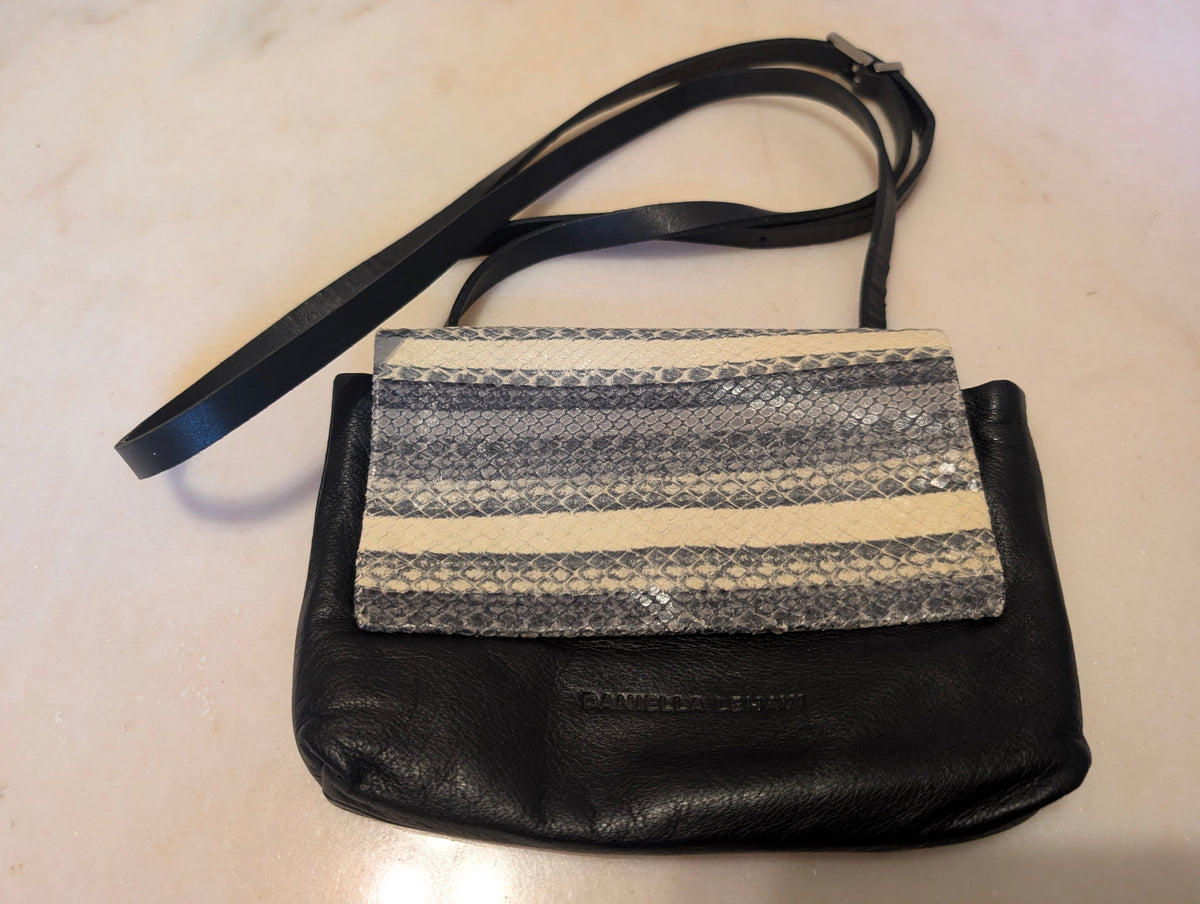 Danielle Lehavi Snakeskin & Leather Crossbody Bag