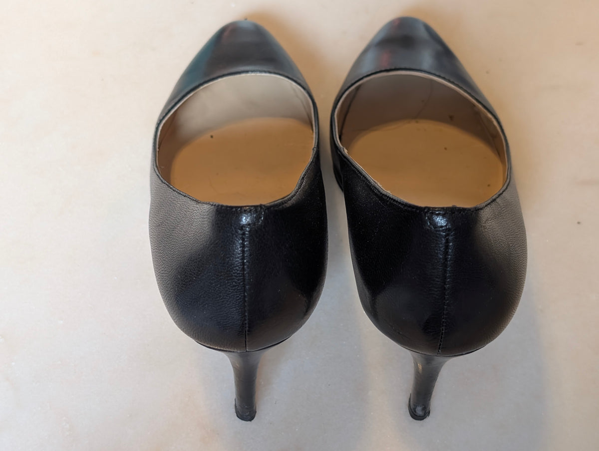 Cole Haan Grand.OS Black Leather Pointed Toe Pumps Heels Women's 7.5B Classic Ca