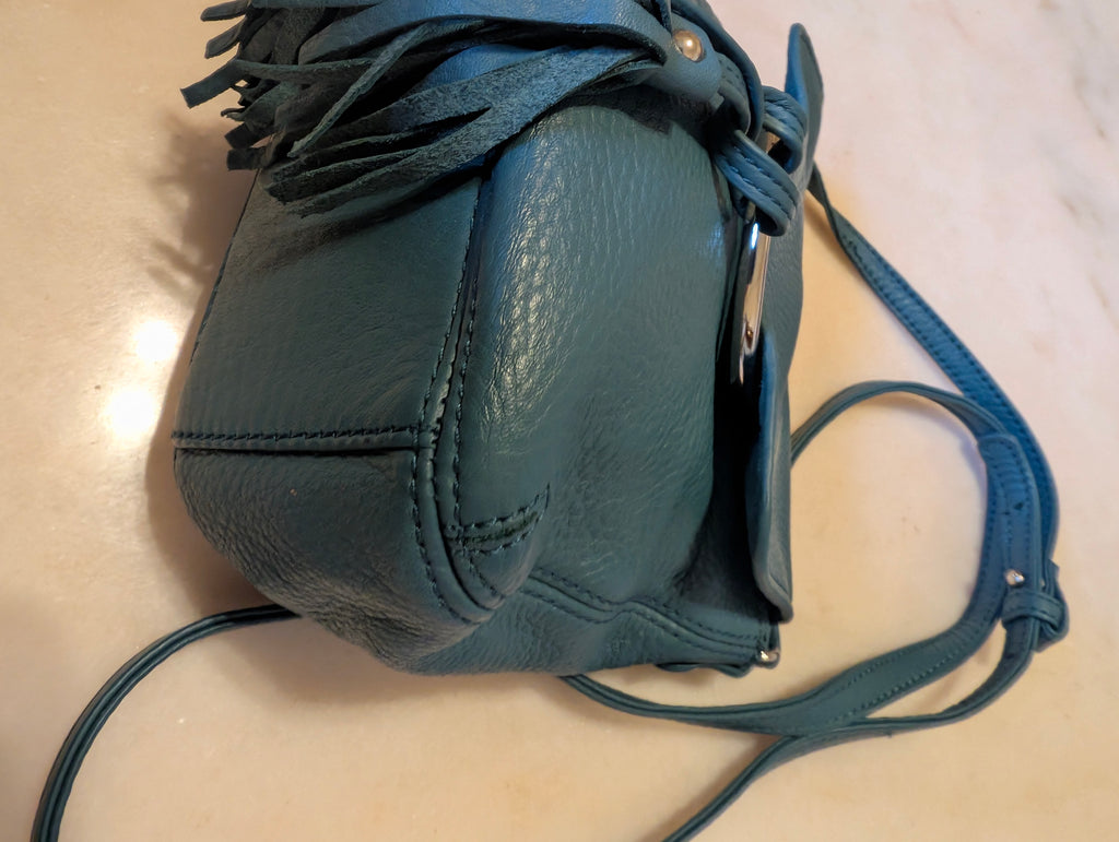 Alfani Leather Crossbody Bag (Teal Blue)