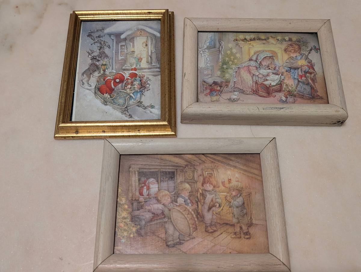 Vintage Lisi Martin Christmas Framed Prints Set of 3 Pictura Grafiska Sweden
