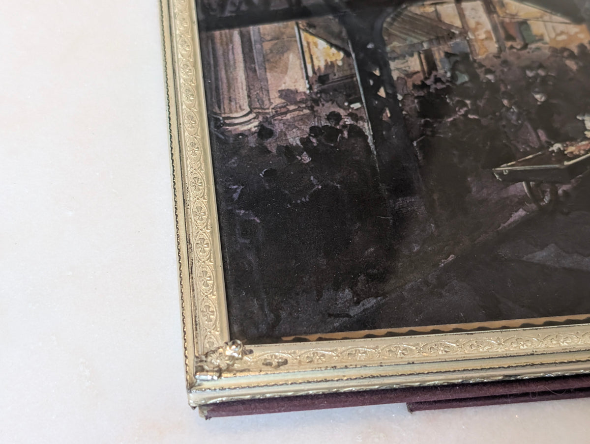 Hidden Picture Frame Sliding Panel Train Print Kodak George Eastman Novelty Frame