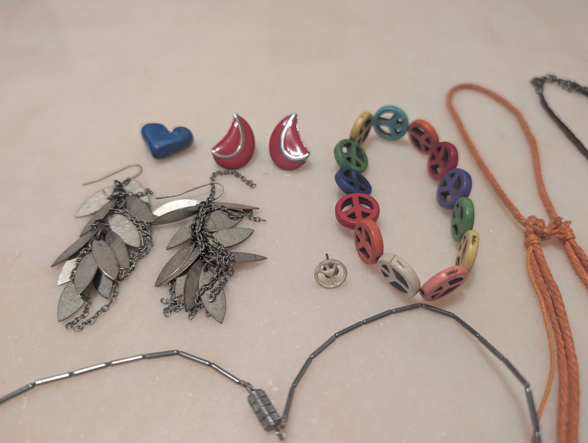Vintage Silver Tone Jewelry Bundle: Boho Hippie Style