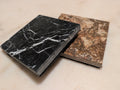 Set of 2 Natural Stone Square Coasters,  Marble & Granite Felt Bottom