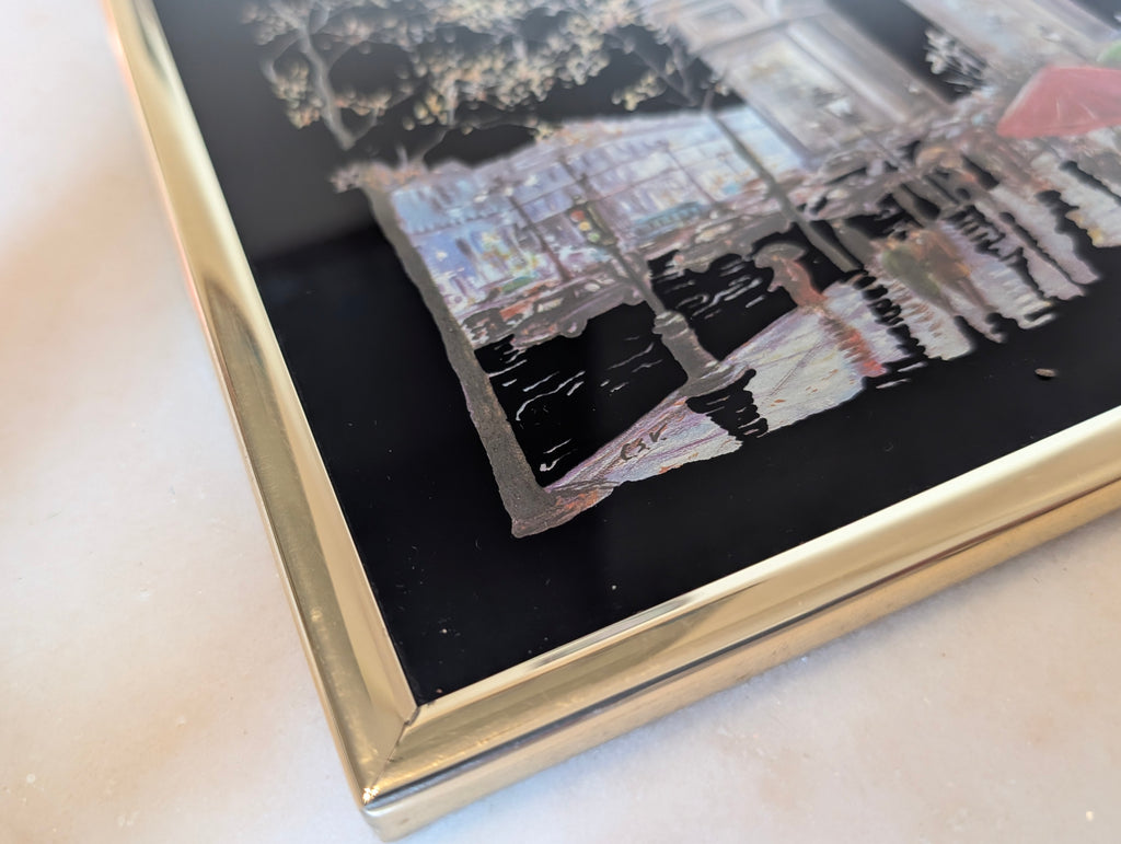 Vintage Kafka Industries #4227 Paris Arc de Triomphe 3D Foil Wall Art 1985 Made USA Framed