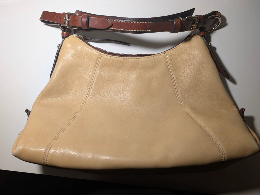 Dooney & Bourke Beige Leather Boho Bag