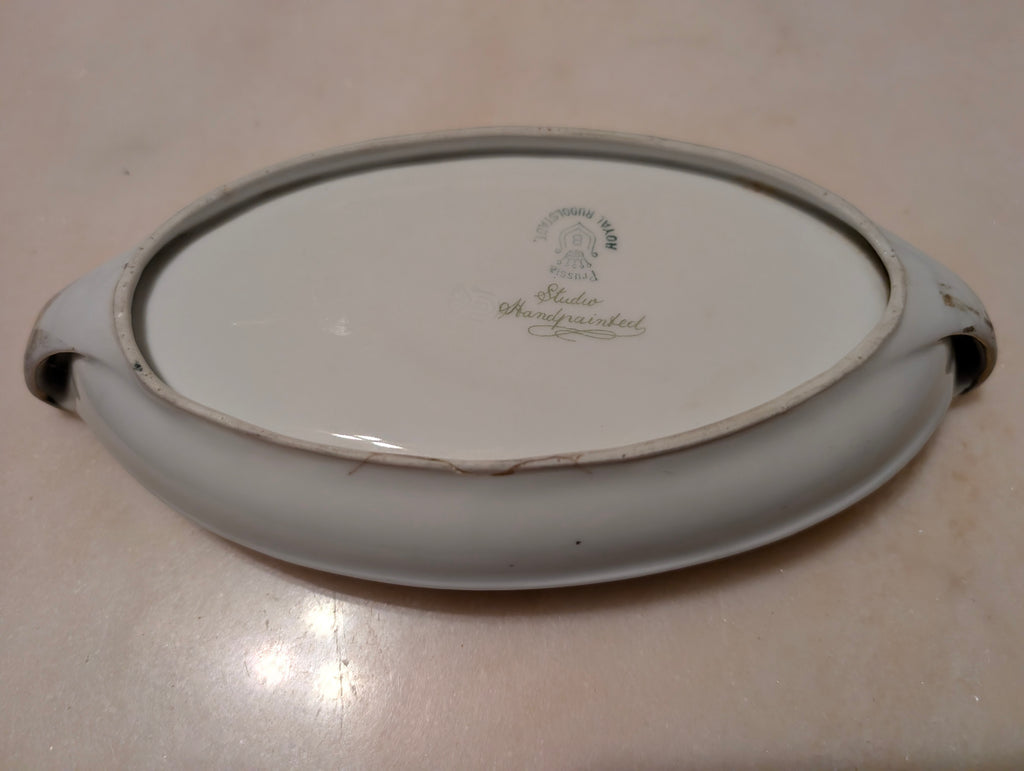 Antique Prussia Royal Rudolstadt Studio Handpainted Porcelain Relish Dish