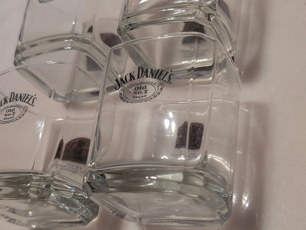 Jack Daniel's Old No. 7 Square Whiskey Rocks Glasses Set of 4, 1913