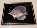 Vintage Kafka Industries #4416 Tropical Butterflyfish 3D Foil Wall Art Framed Made in USA