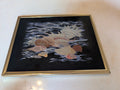 Vintage Kafka Industries #4225 Coastal Seashell Screened Etching Foil Art Framed 1985 USA