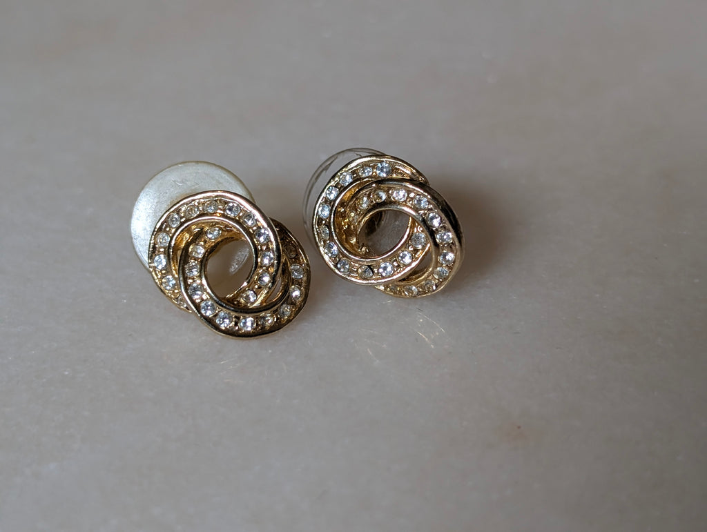 Vintage Gold Tone & Faux Pearl Earrings