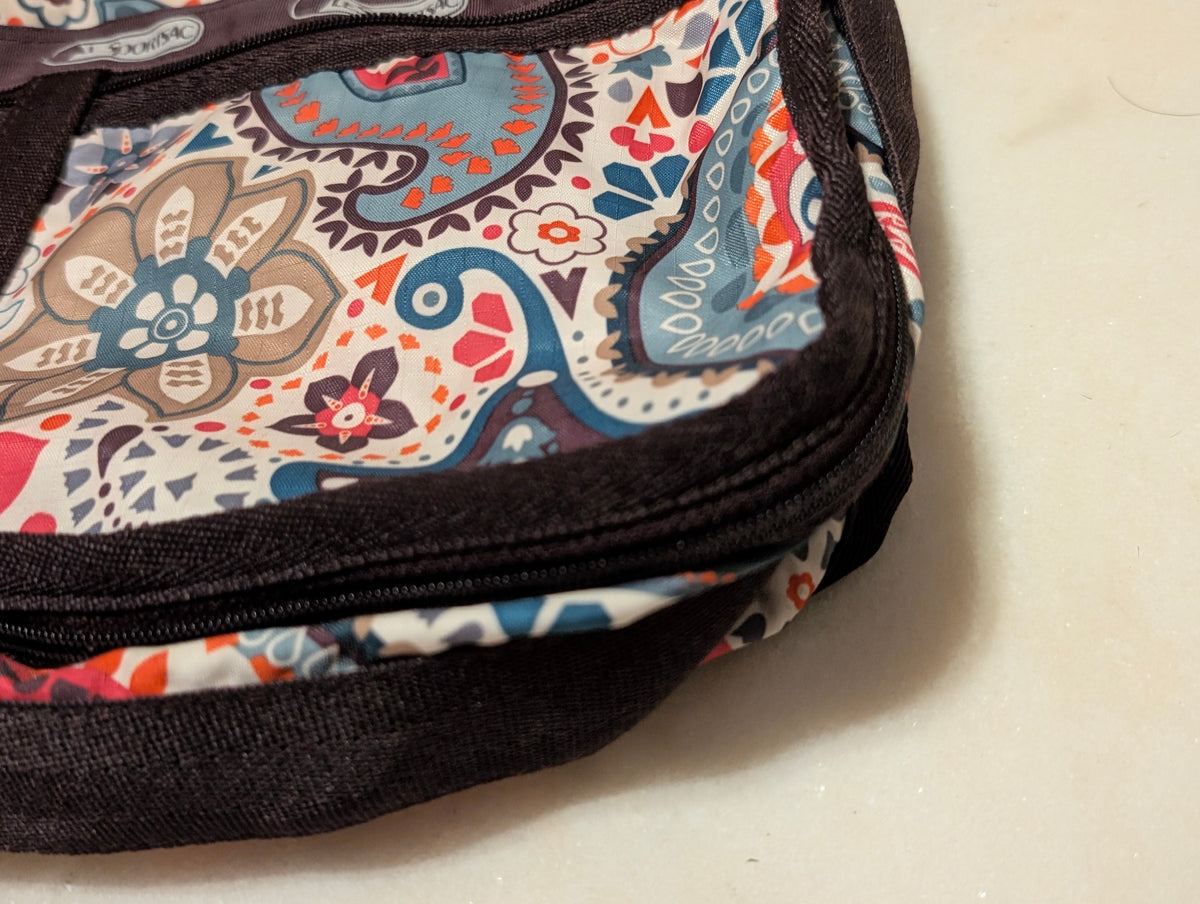 LeSportsac Paisley Floral Crossbody Shoulder Bag Nylon Zip Travel Lightweight