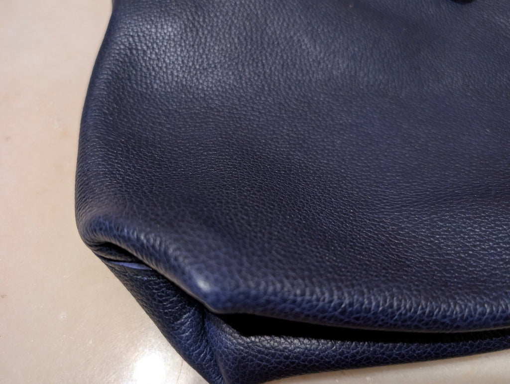Portland Leather Goods Navy Leather Crossbody Tote Shoulder Bag Adjustable Strap