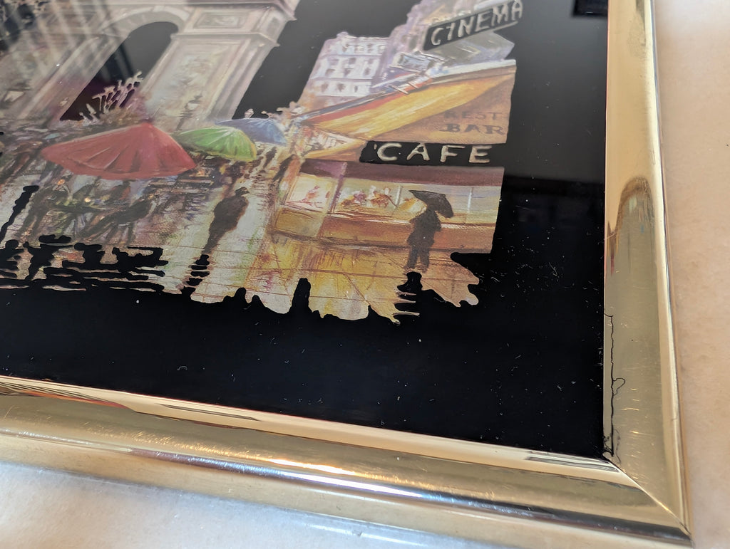 Vintage Kafka Industries #4227 Paris Arc de Triomphe 3D Foil Wall Art 1985 Made USA Framed