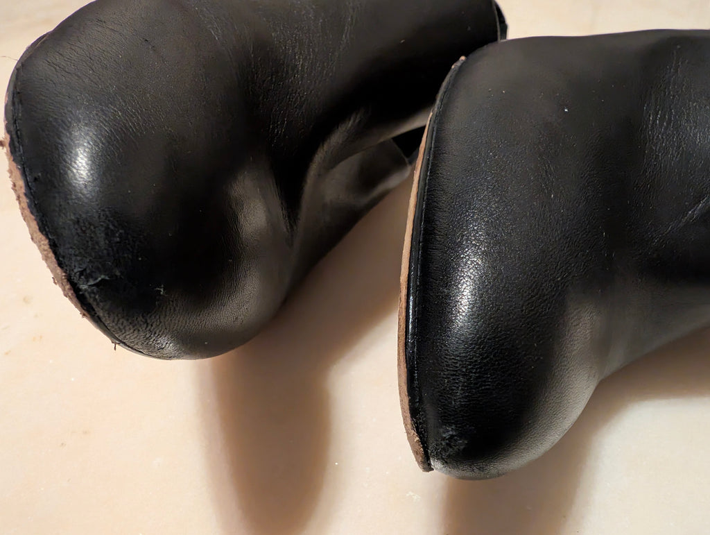 Antonio Melani Black Leather D'Orsay Court Shoes Heels Pumps (9M)