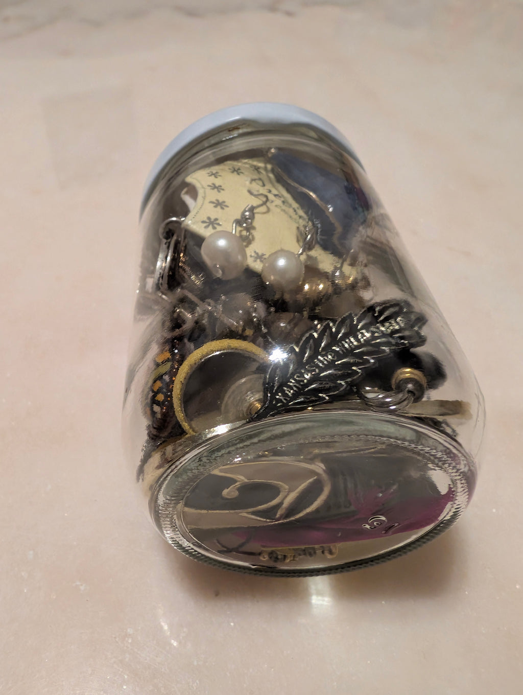 Mystery Jewelry Jar Craft Repair Wear Resale Mixed Costume Jewelry Lot Glass Jar