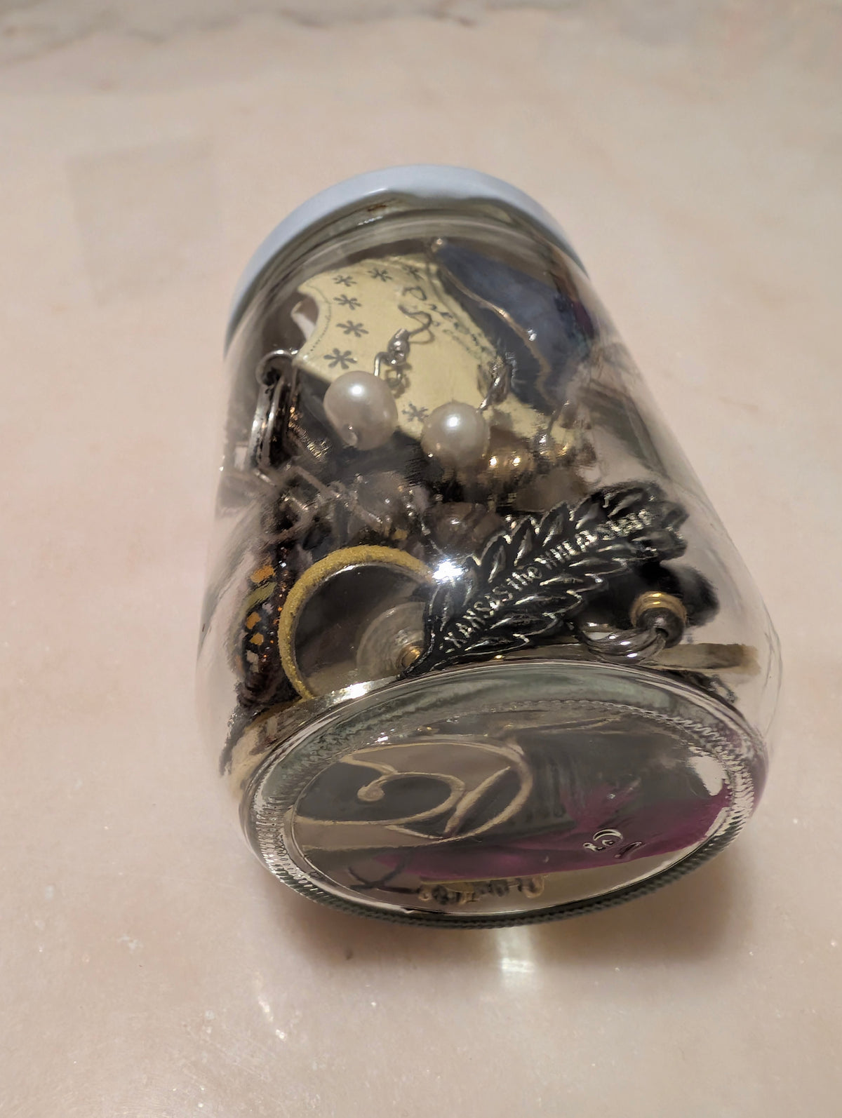 Mystery Jewelry Jar Craft Repair Wear Resale Mixed Costume Jewelry Lot Glass Jar
