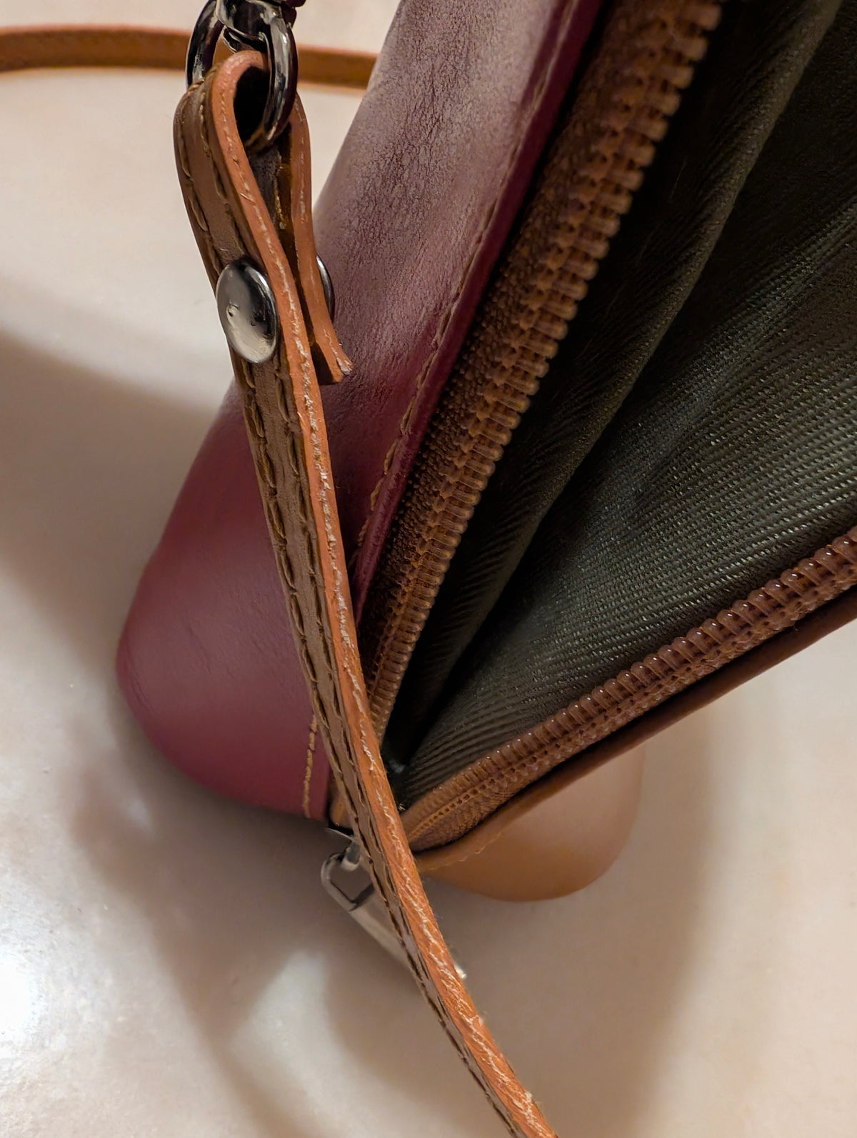 Made in Italy Vera Pelle Leather Italian Flag Crossbody Bag Tricolour