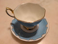 Royal Albert Bone China England Blue Teacup & Saucer Set Gold Trim