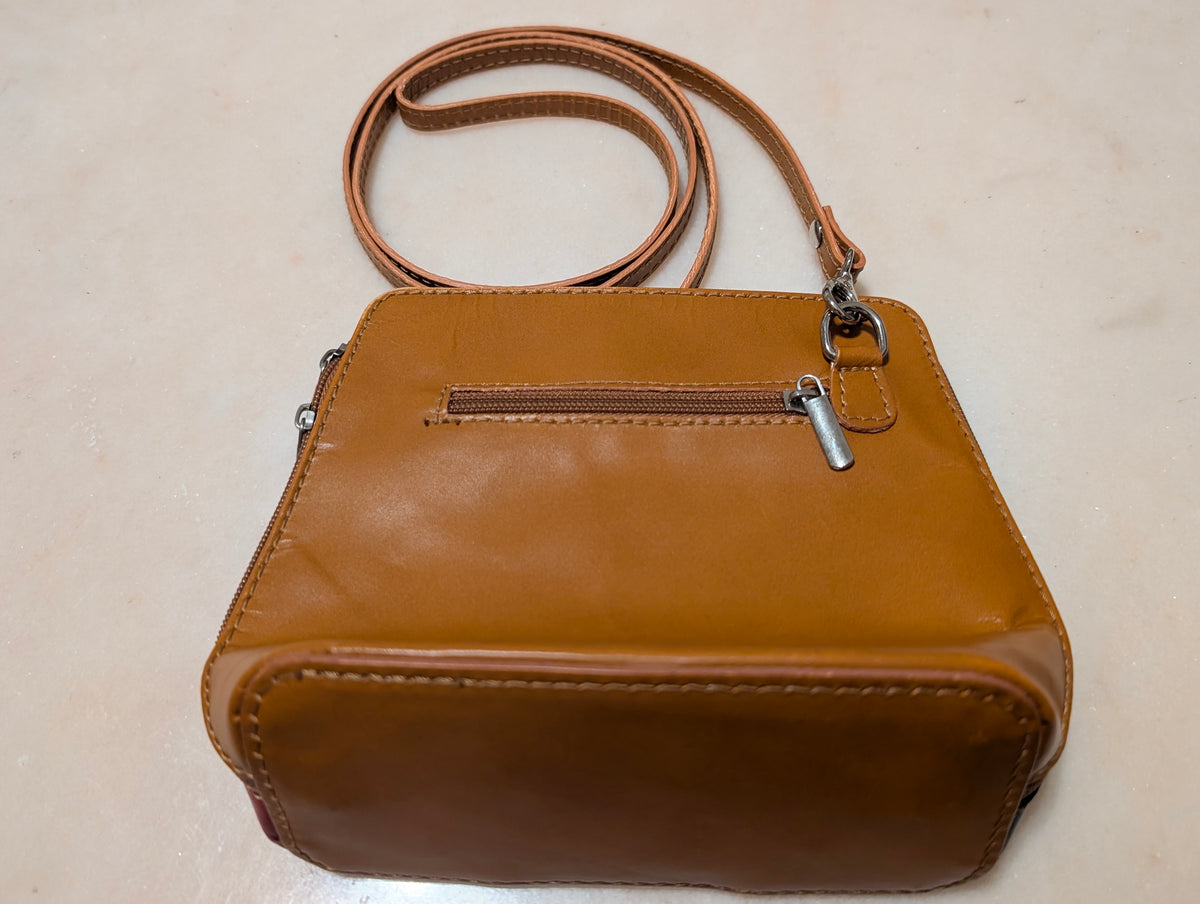 Made in Italy Vera Pelle Leather Italian Flag Crossbody Bag Tricolour
